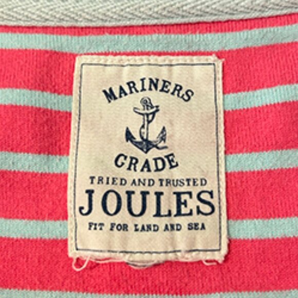Joules Mariners Grade Cotton Striped T-Shirt Shift Dress Pink Size 4 - Picture 3 of 5